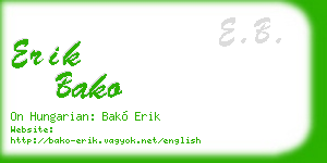 erik bako business card